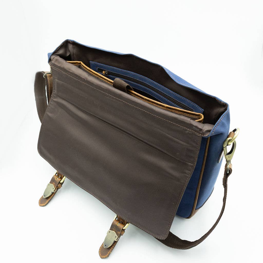 Canvas & Leather Messenger Bag