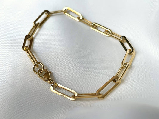 Thick Paperclip Bracelet | Gold