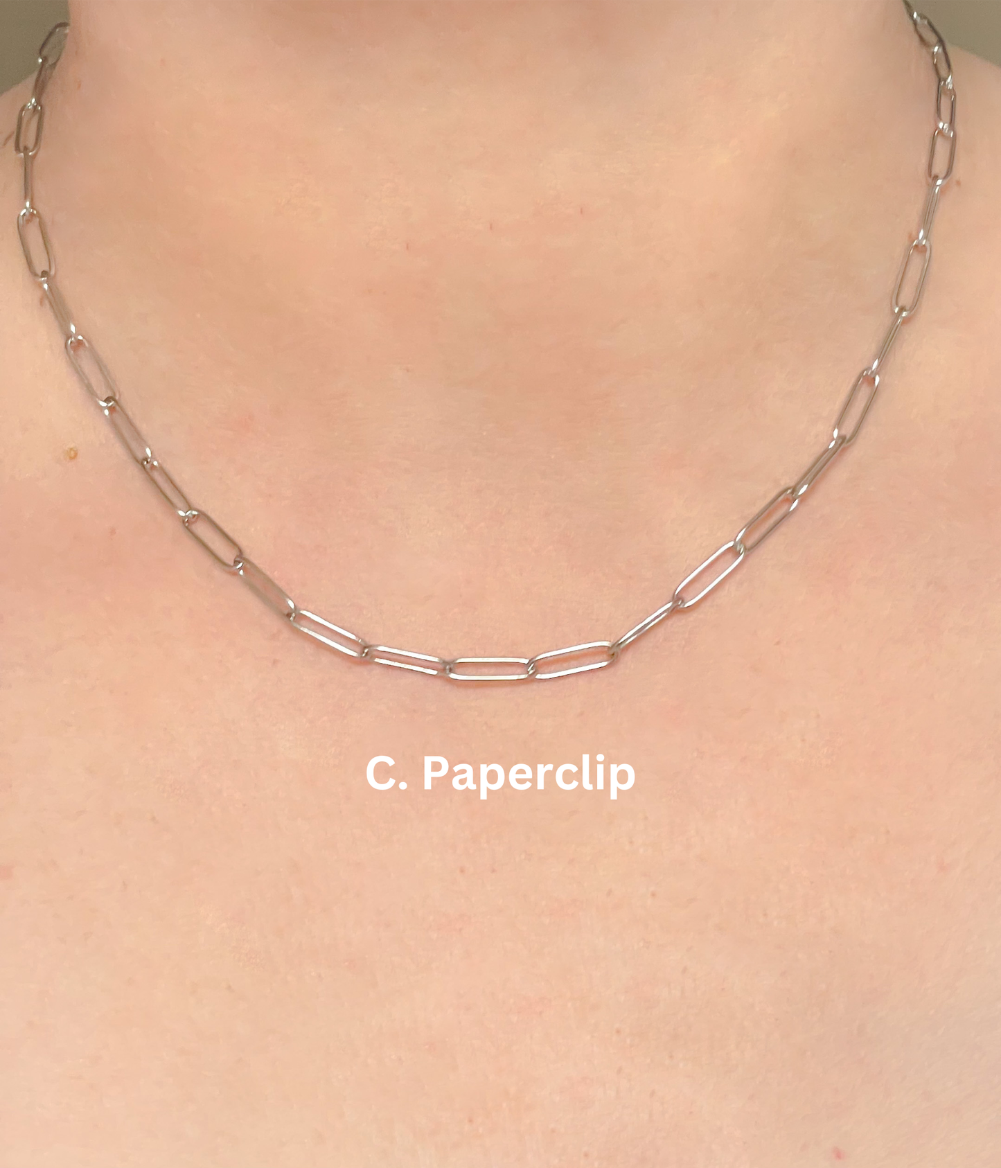 Dainty Silver Necklace | Paperclip