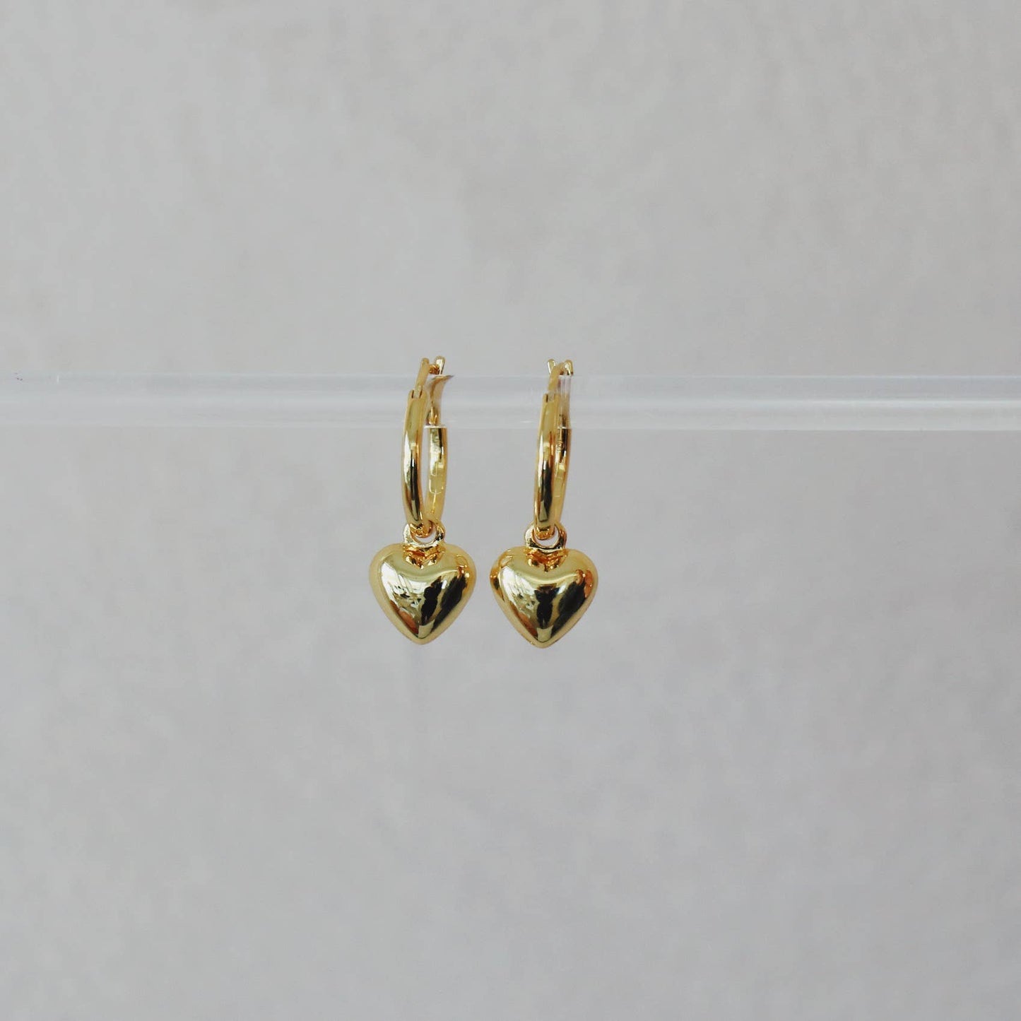 Heart Pendant Earrings | Gold