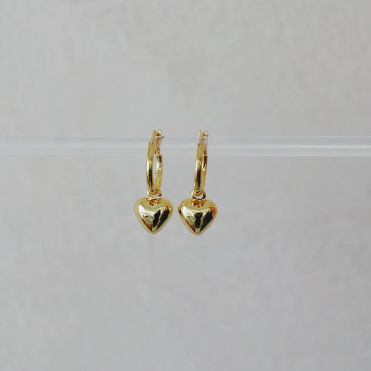 Heart Pendant Earrings | Gold