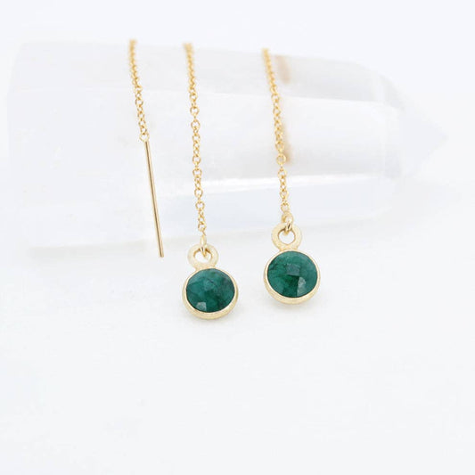 Compassion Drop Earrings | Emerald and Gold