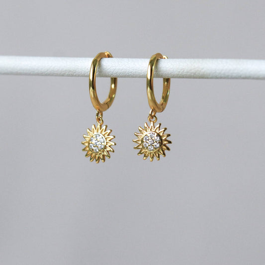 Sunflower Pendant Earrings