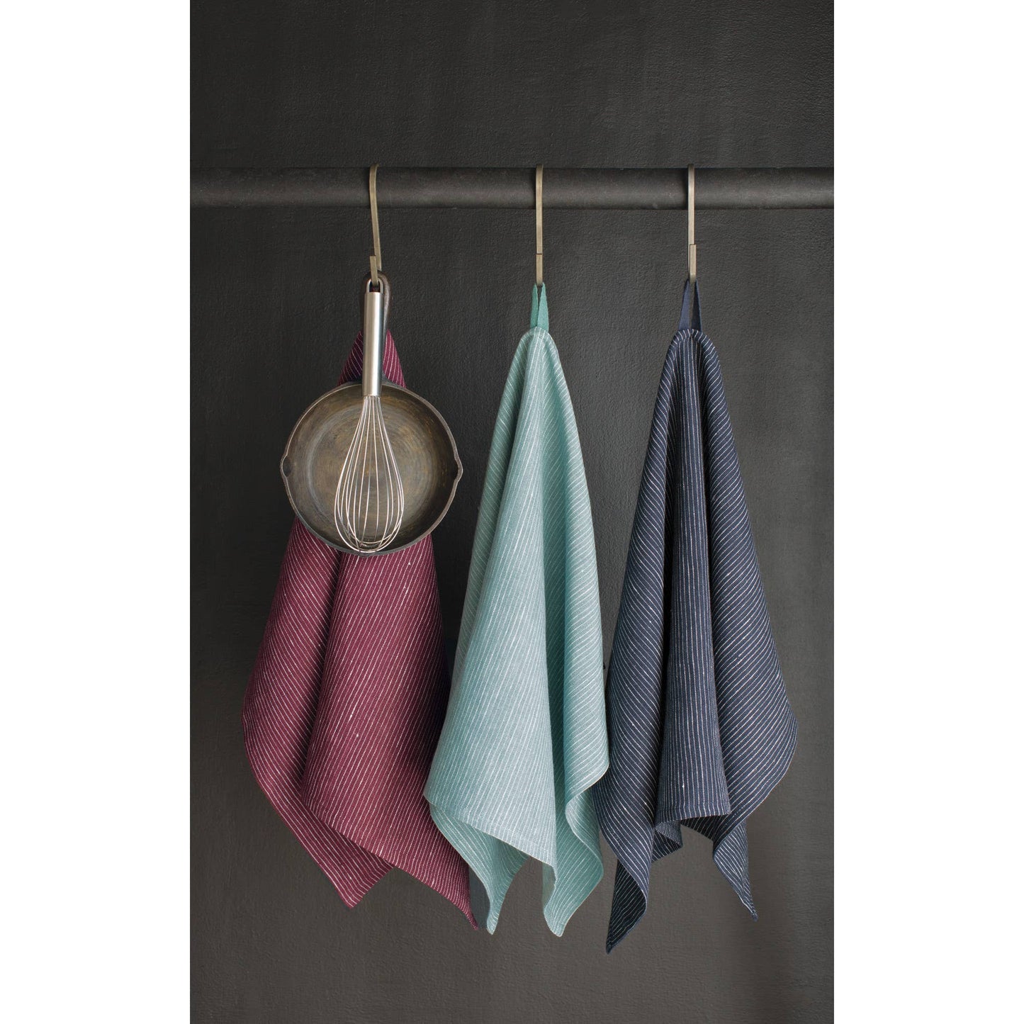 Lagoon Pinstripe Linen Dishtowel