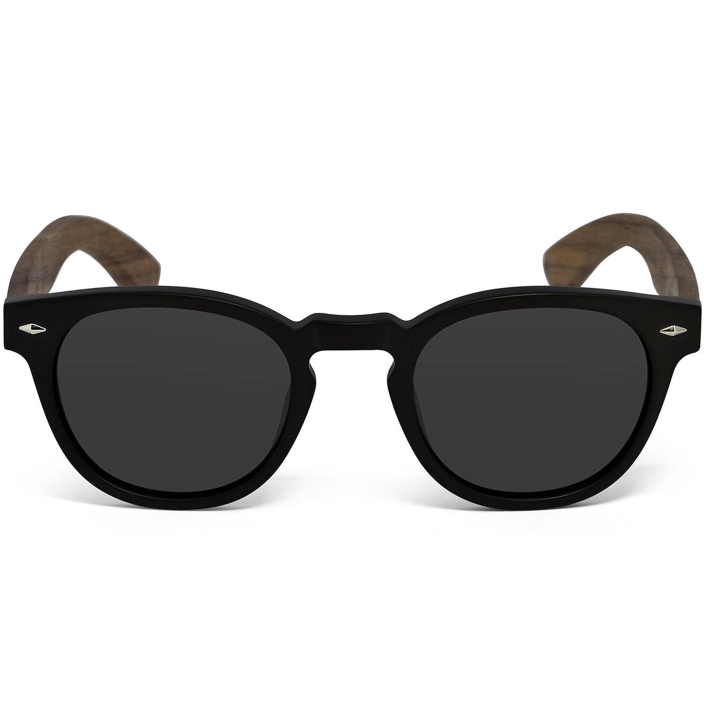 Round Walnut Wood Sunglasses