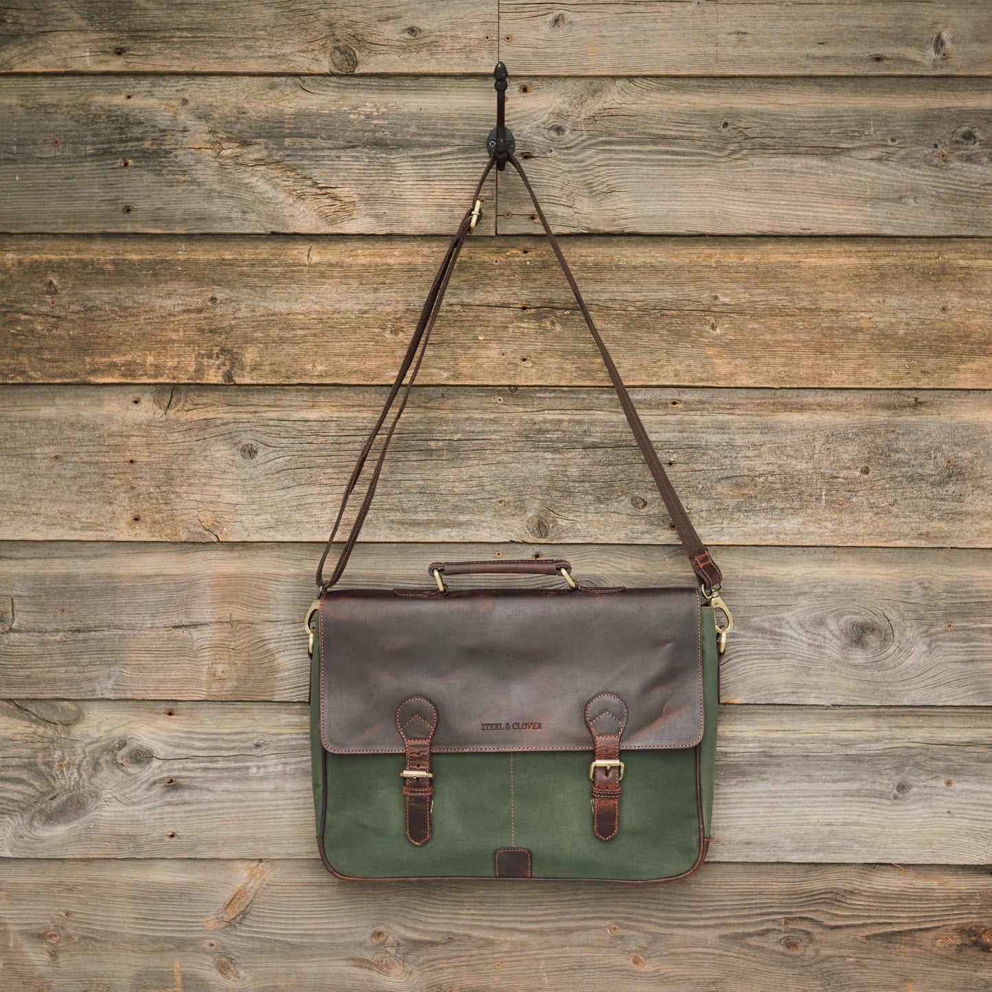 Canvas & Leather Messenger Bag