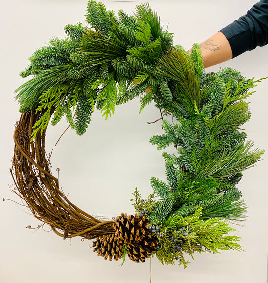 Grapevine & Greens Wreath | Live