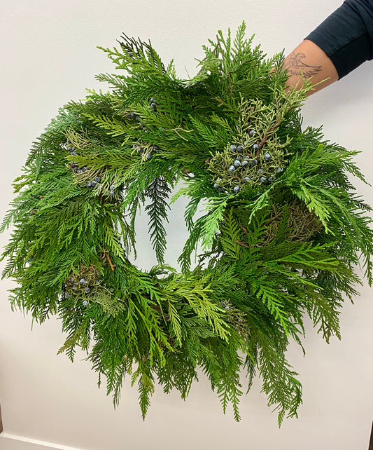 Cedar & Juniper Wreath | Live