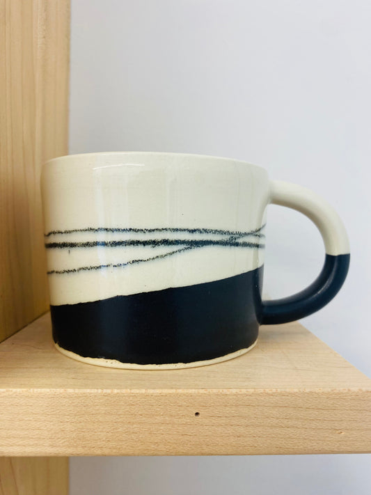 Pottery Mug | Black & Cream