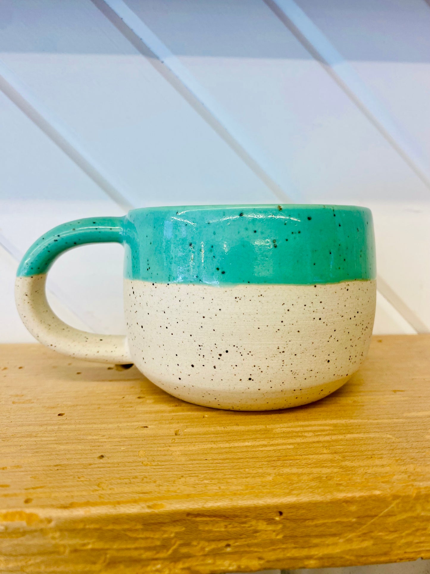 Pottery Mug | Green & Cream