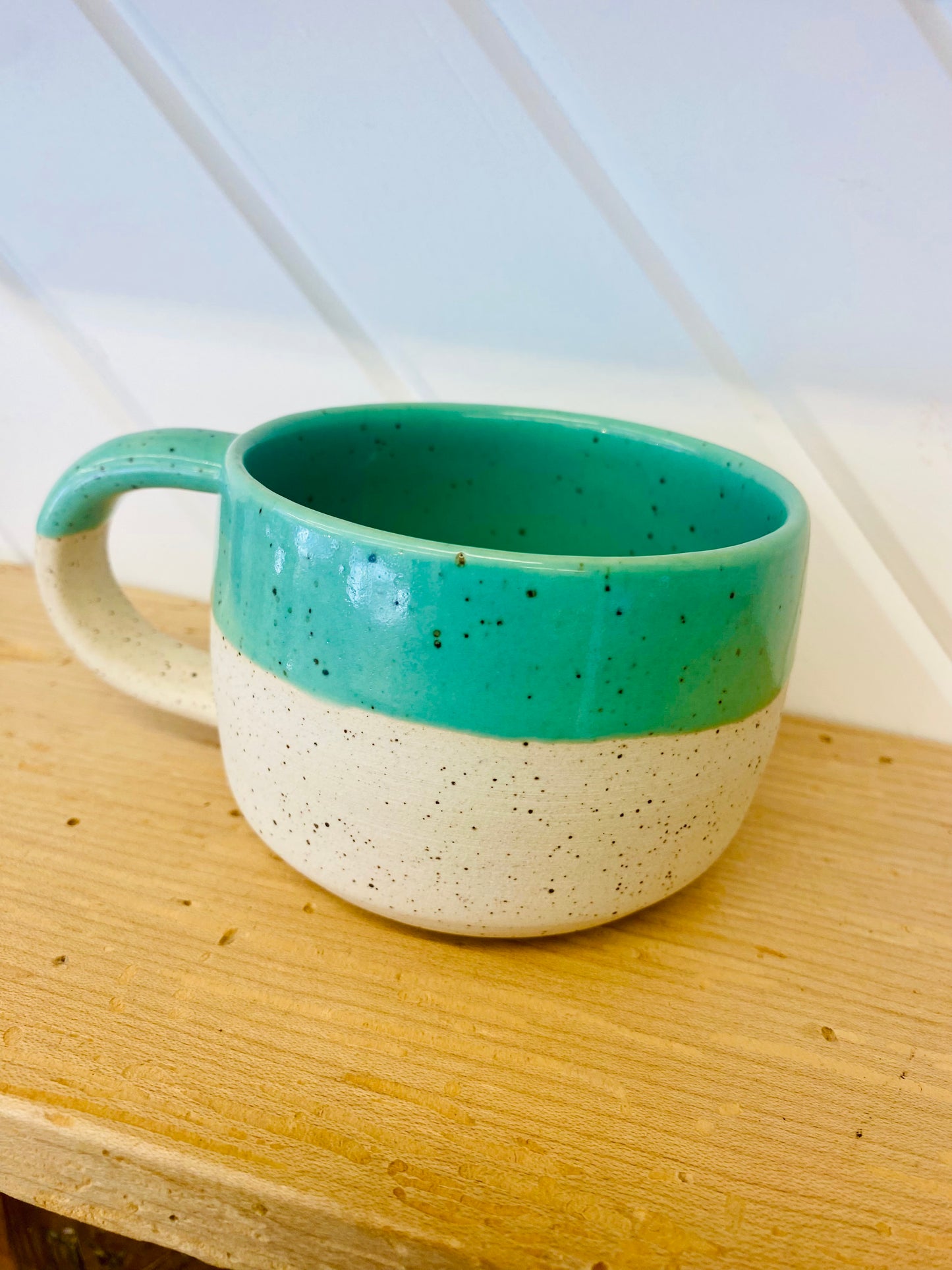 Pottery Mug | Green & Cream