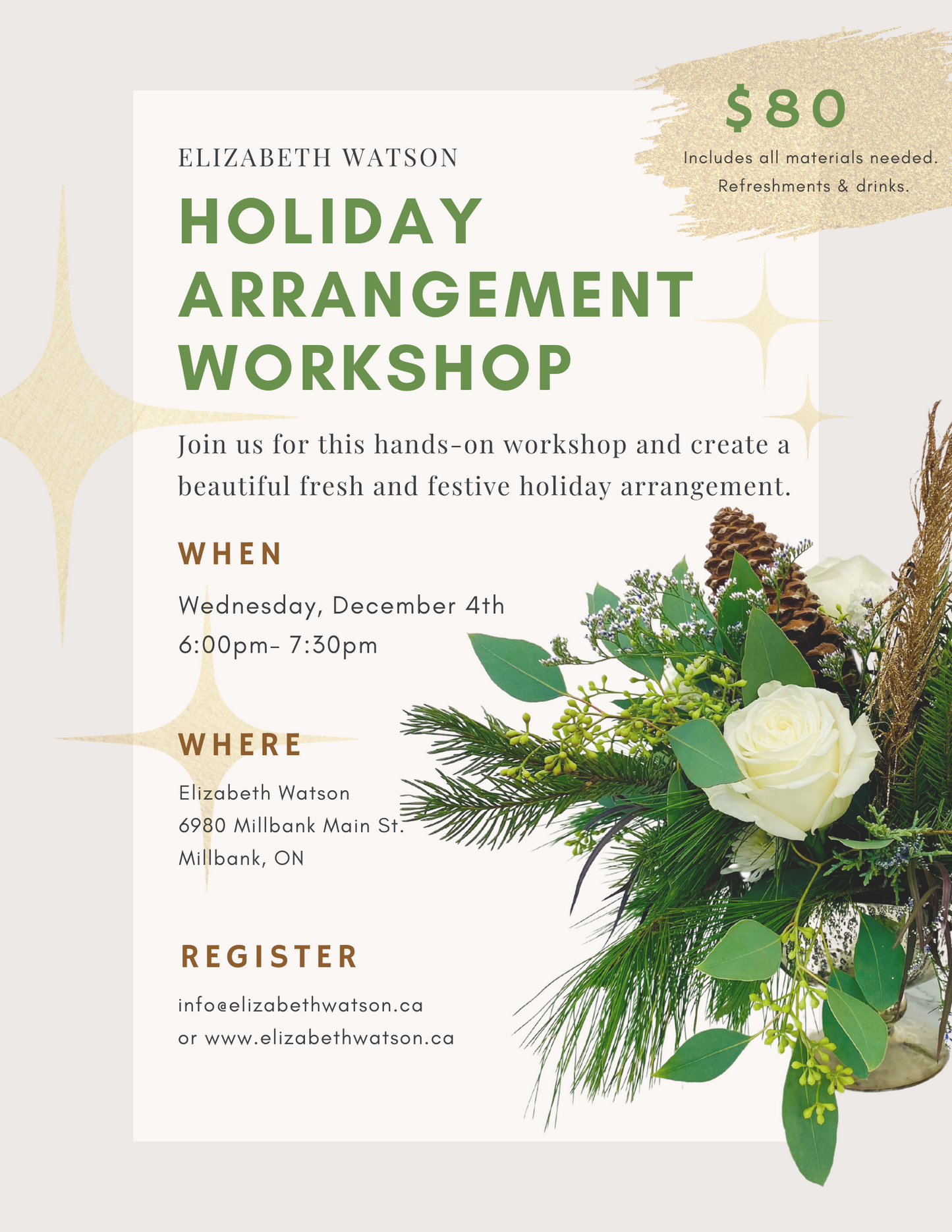 Holiday Arrangement Workshop | December 4th