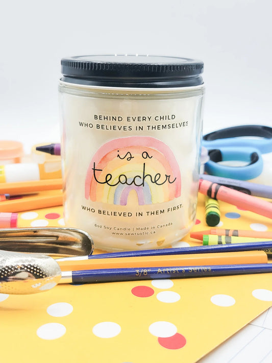 Teacher Rainbow Candle