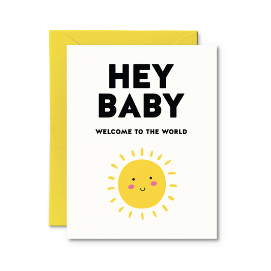 Hey Baby Welcome to the World | Pregnancy Card