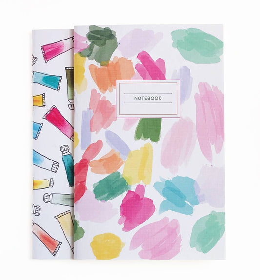 Brush Strokes and Paints Notebook Pair